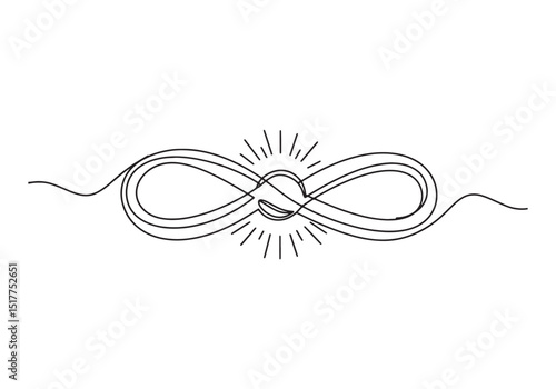 Sacred Illumination, Continuous Line Art Depicting Infinite Ligh