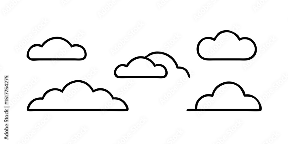 Weather icons set in line style, Weather isolated on white background. Clouds logo and sign, vector illustration Weather icons set in line style, Weather isolated on white background. Clouds logo and sign, vector illustration