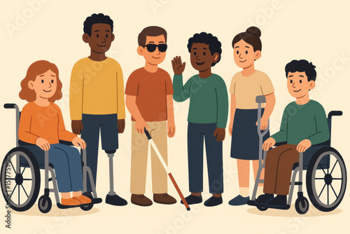 Group of people in wheelchairs.