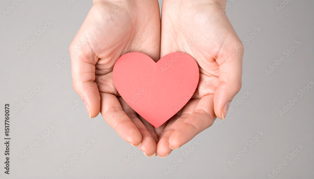 Fototapeta premium Stylized Heart Caring Hands Image