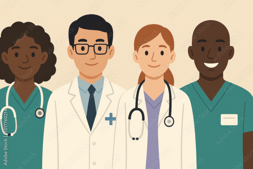 Group of doctors standing together. Group of doctors standing together.
