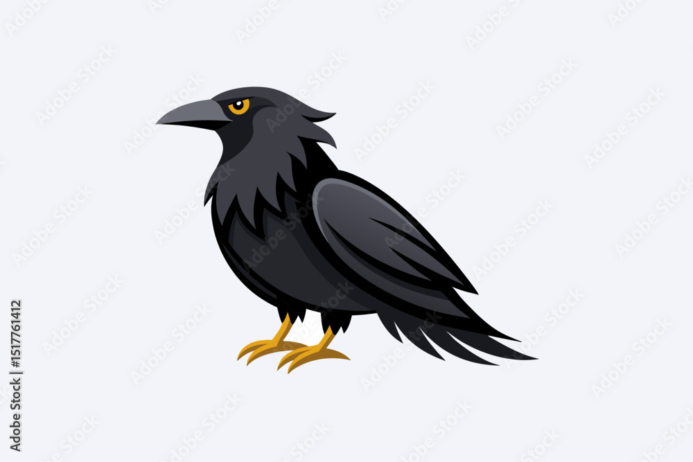 Fototapeta premium crow on white background