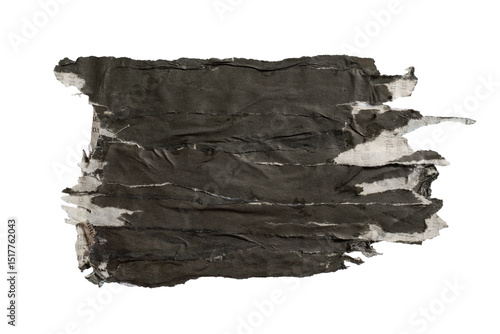 Fényképezés A black flag shape collage from torn old newspaper