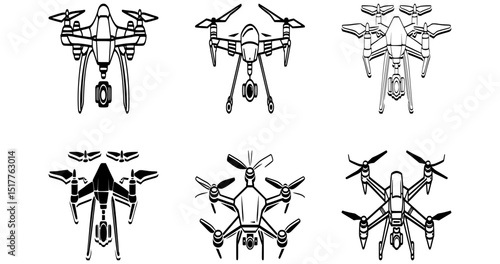 Drone Vector Icon – Modern Technology and Aerial View Symbol