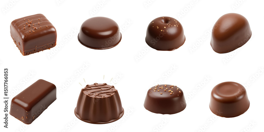 variety of chocolate confections isolated on a transparent background displaying different shapes and textures showcasing a selection of gourmet treats variety of chocolate confections isolated on a transparent background displaying different shapes and textures showcasing a selection of gourmet treats