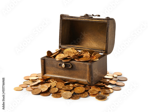 Old chest with treasures is...