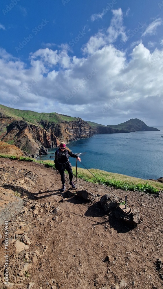 Fototapeta premium Ponta de São Lourenço is the easternmost point of the island of Madeira. It is inside the town of Caniçal and forms a part of the municipality of Machico. Its terrain are made up of rocks and herbaceo