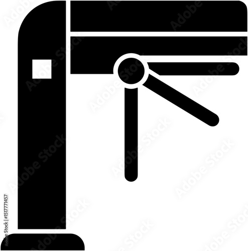 Turnstile gate in subway station, entrance control system  