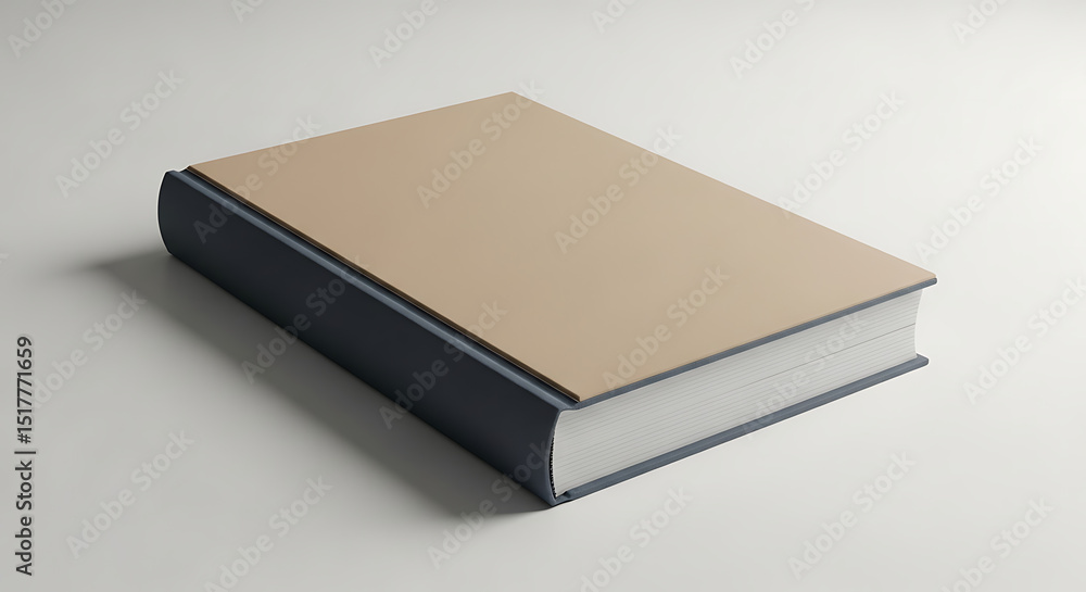 Hardcover Book Mockup Neutral Beige and Dark Blue Dust Jacket Hardcover Book Mockup Neutral Beige and Dark Blue Dust Jacket