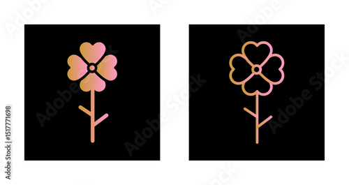 Auspicious Flowers Icon Design