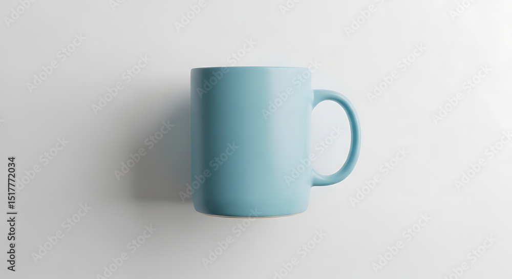 Obraz premium Simple Light Blue Mug Mockup Clean Design for Branding and Marketing