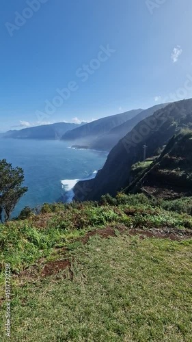The coastal cliffs of Madeira Island offer breathtaking lookouts overlooking the vast Atlantic Ocean, where rugged rock formations meet endless blue waters. These viewpoints provide visitors with stun