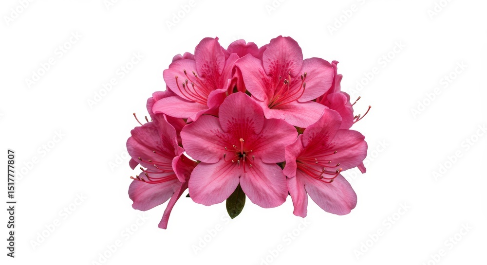 Blooming azalea cluster on a white field for botanical freshness Blooming azalea cluster on a white field for botanical freshness