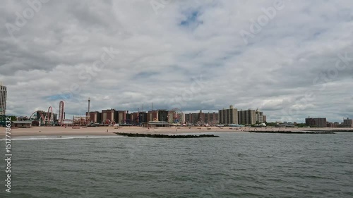 walking on the sand of Coney Island