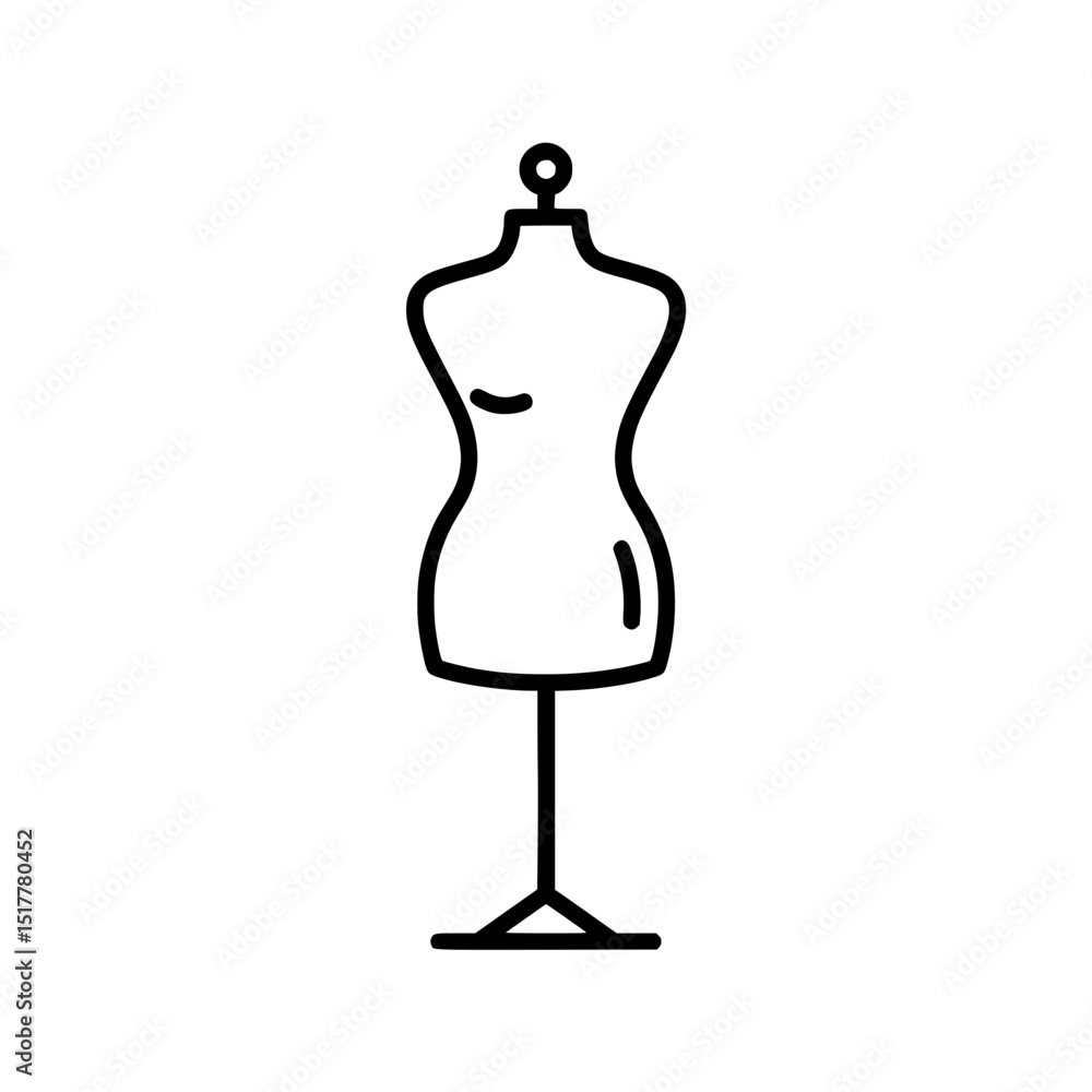 Obraz premium Minimalist Mannequin Outline: Fashion Design, Tailoring Icon, and Dressmaking Template