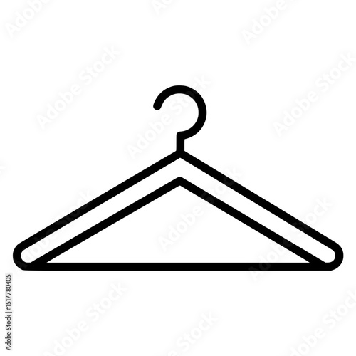 Simple Black and White Hanger Icon for Clothing and Fashion: Organize Your Wardrobe with Style