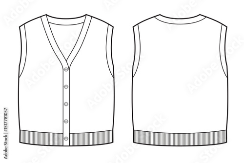 Kids knitted vest with buttons clasp