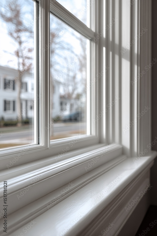 White Window Frame With Sunlight Streaming In, Representing New Beginnings and Home Improvement Projects, With a Focus on Interior Design and Architecture : Generative AI White Window Frame With Sunlight Streaming In, Representing New Beginnings and Home Improvement Projects, With a Focus on Interior Design and Architecture : Generative AI