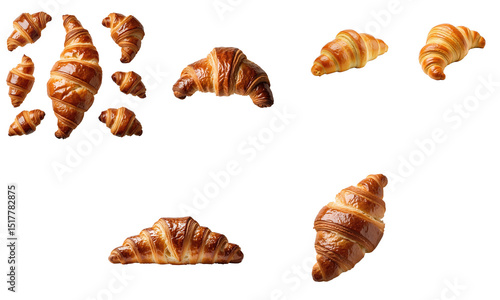 Wallpaper Mural Assorted Fresh Croissants with Various Shapes and Sizes Isolated on Transparent Background Ideal for Food Advertising and Marketing Materials Torontodigital.ca