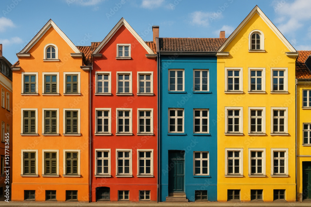 Fototapeta premium Colorful houses in Trondheim, Norway.