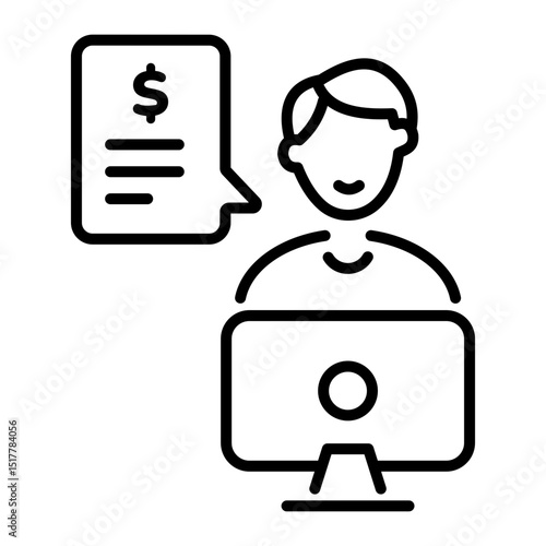 A line style icon of banker