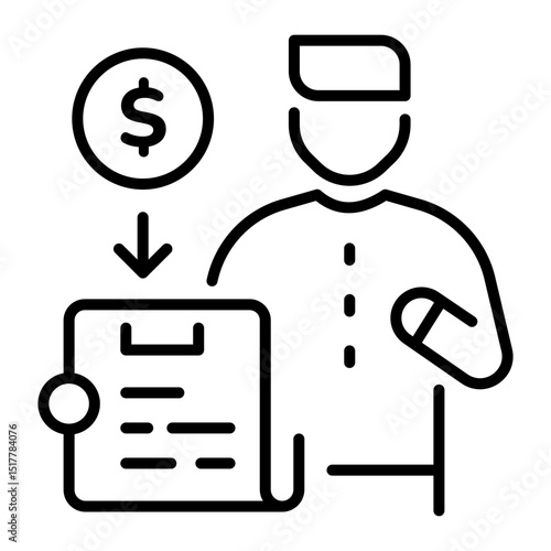 A linear style icon of dividend
