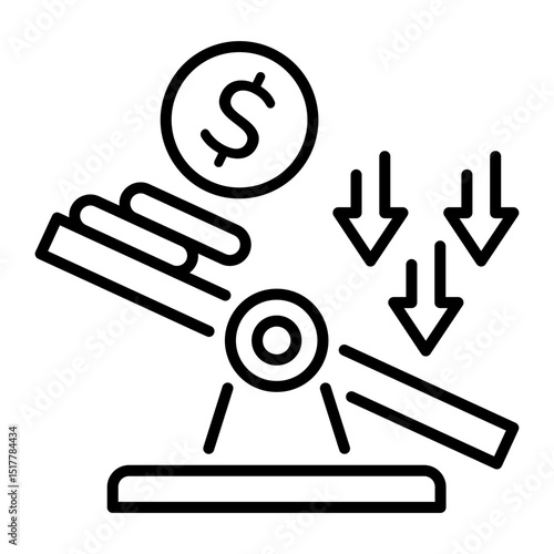 A line style icon of leverage ratio