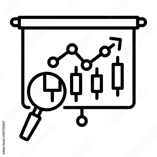 A linear style icon of market analysis