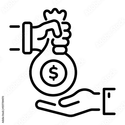 An outline style icon of income