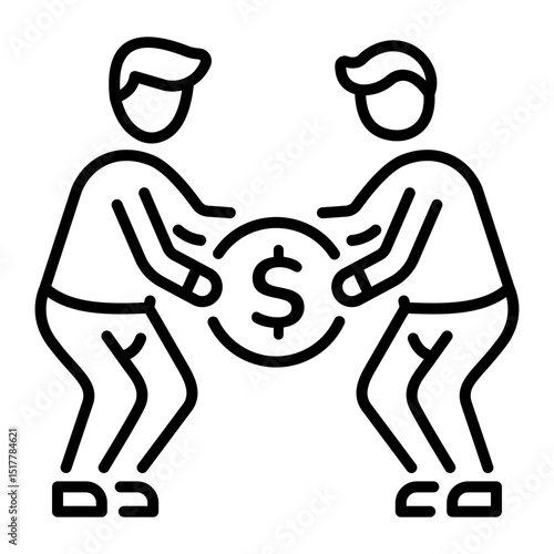 A line style icon of mortgagor