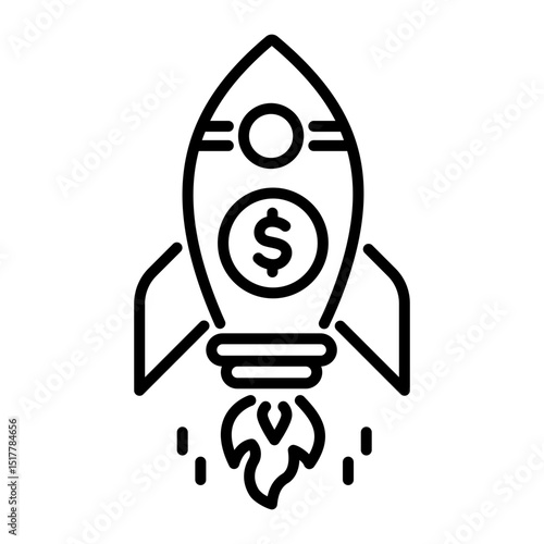 A line style icon of business boost