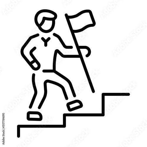 An outline style icon of successful