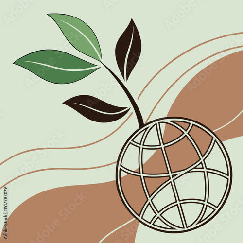 Growing green planet sustainable earth concept