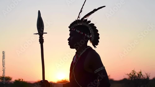 Wallpaper Mural African Man in Traditional Attire at Sunset Torontodigital.ca