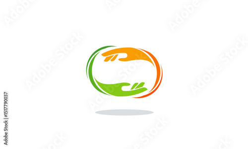 Two hands in a circle, symbolizing support and unity.
