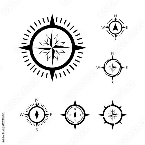 Collection of compass designs.