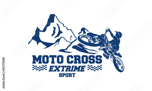 Motocross extreme sport graphic design.