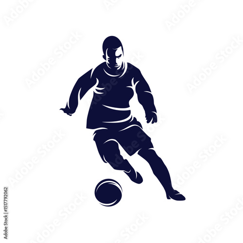 Silhouette of a soccer player in action.