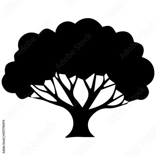 Fashion-forward vector tree illustrations: chic silhouettes meet bold statements