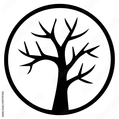 vector tree silhouette Velvet canopy contour radiant tree art