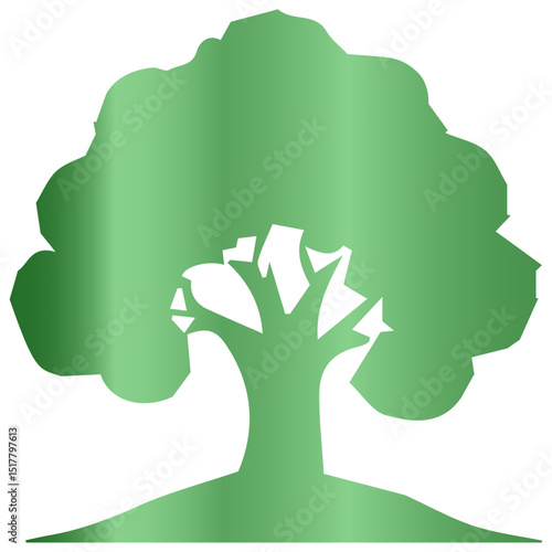 Rich Ombre elegance flowing through splendid and luminous luxury tree fades