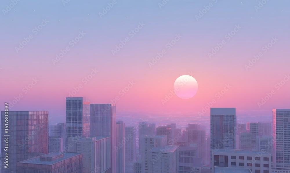 Fototapeta premium Show me a futuristic cityscape, a neon dream of tall metallic buildings and clean views, Generative AI