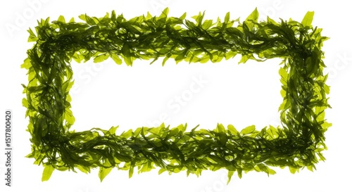 Abstract green leafy border for graphic design or environmental themes