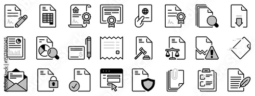 Icons in two tones  about documents