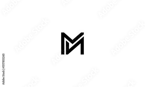 MN initial letters, monogram logo