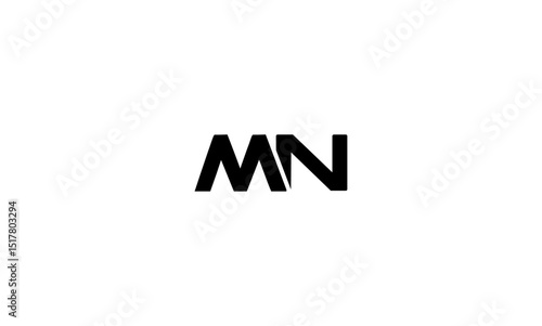 MN initial letters, monogram logo