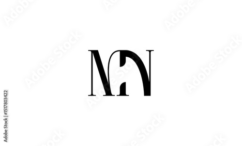 MN initial letters, monogram logo