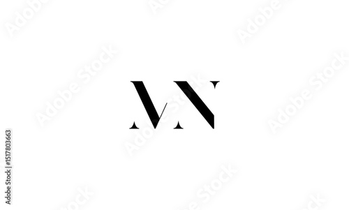 MN initial letters, monogram logo
