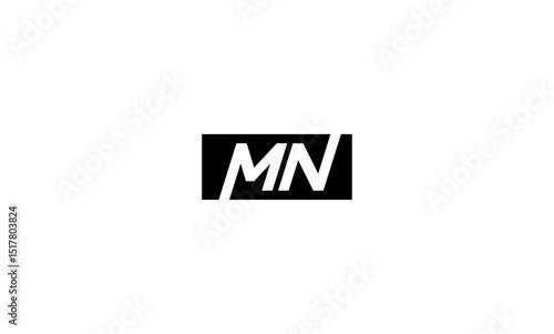 MN initial letters, monogram logo
