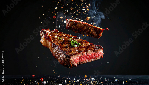 Juicy medium rare steak